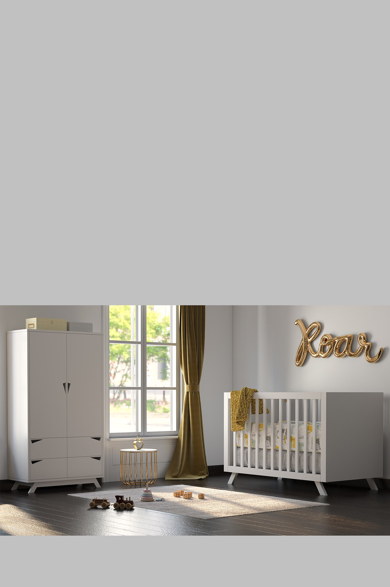تخت نوزاد بدون آسانسوری نیکول راش (سفید)